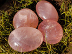 Polished Gemmy Rose Quartz Palm Stones x 20 From Madagascar - Toprock Gemstones and Minerals 