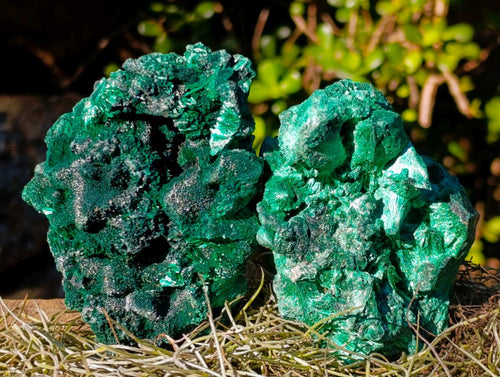 Natural Silky Malachite Specimens x 4 From Kasompe, Congo - Toprock Gemstones and Minerals 