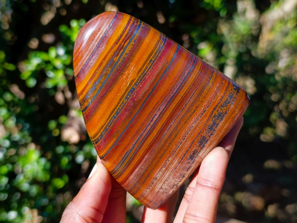 Polished Banded Tiger Iron Standing Display Pieces x 3 From South Africa - Toprock Gemstones and Minerals 
