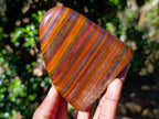 Polished Banded Tiger Iron Standing Display Pieces x 3 From South Africa - Toprock Gemstones and Minerals 