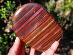 Polished Banded Tiger Iron Standing Display Pieces x 3 From South Africa - Toprock Gemstones and Minerals 