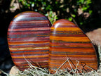 Polished Banded Tiger Iron Standing Display Pieces x 3 From South Africa - Toprock Gemstones and Minerals 