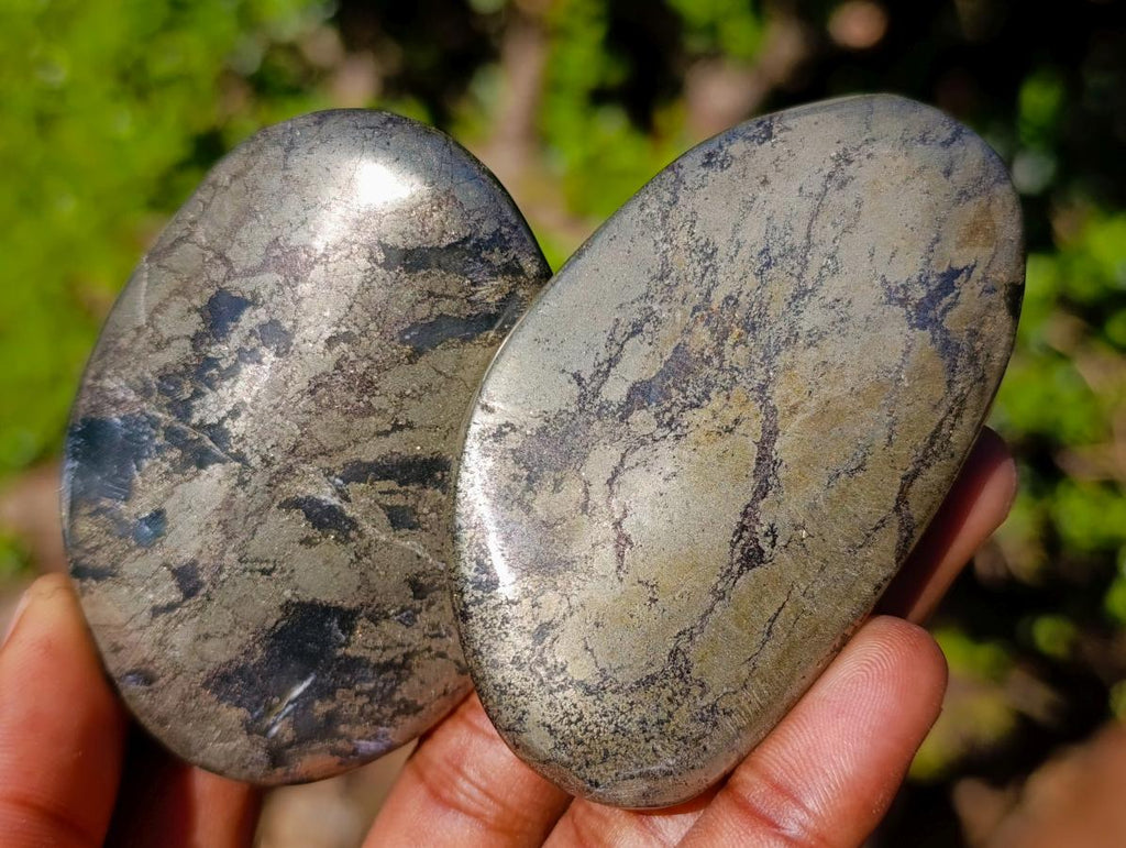 Polished Basalt Pharaoh Stone Galets x 14 From Iron Duke Mine, Zimbabwe - Toprock Gemstones and Minerals 