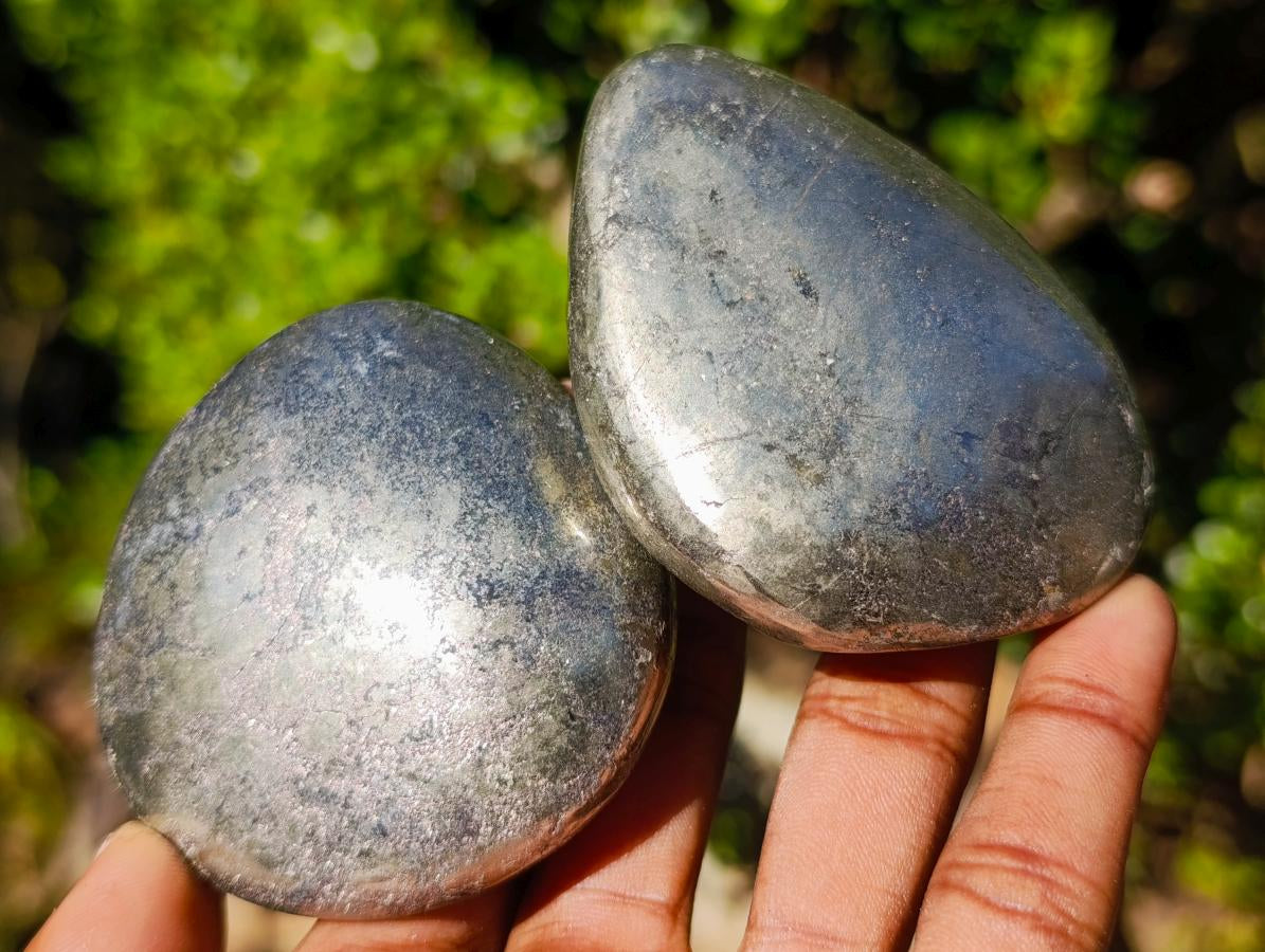 Polished Basalt Pharaoh Stone Galets x 14 From Iron Duke Mine, Zimbabwe - Toprock Gemstones and Minerals 