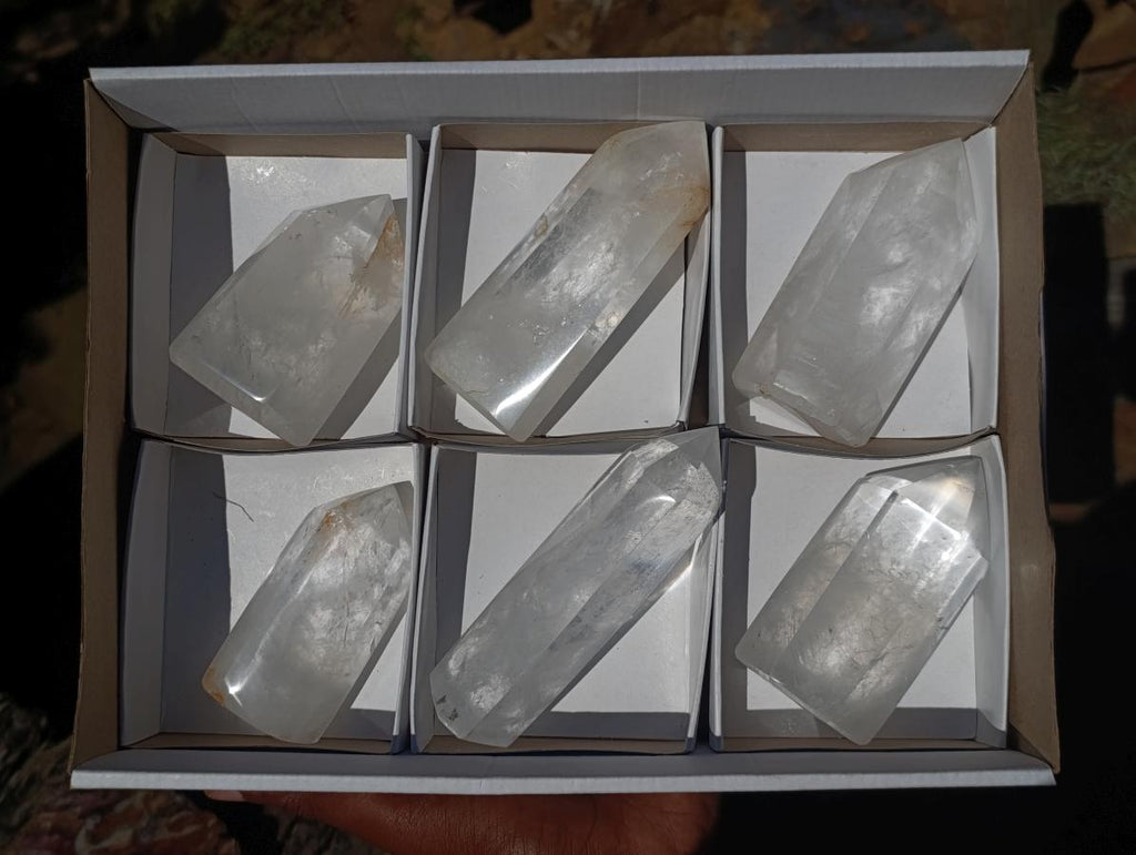 Polished Clear Quartz Display Crystals x 6 From Madagascar - Toprock Gemstones and Minerals 