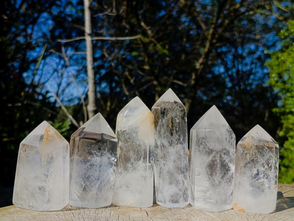 Polished Clear Quartz Display Crystals x 6 From Madagascar - Toprock Gemstones and Minerals 
