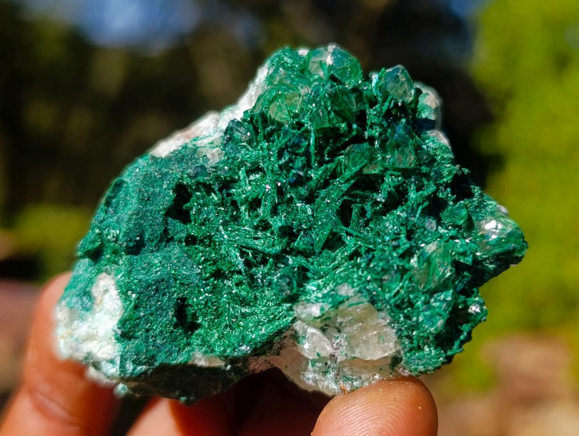 Natural Rare Bladed Barite Specimens with Malachite x 7 From Congo - Toprock Gemstones and Minerals 