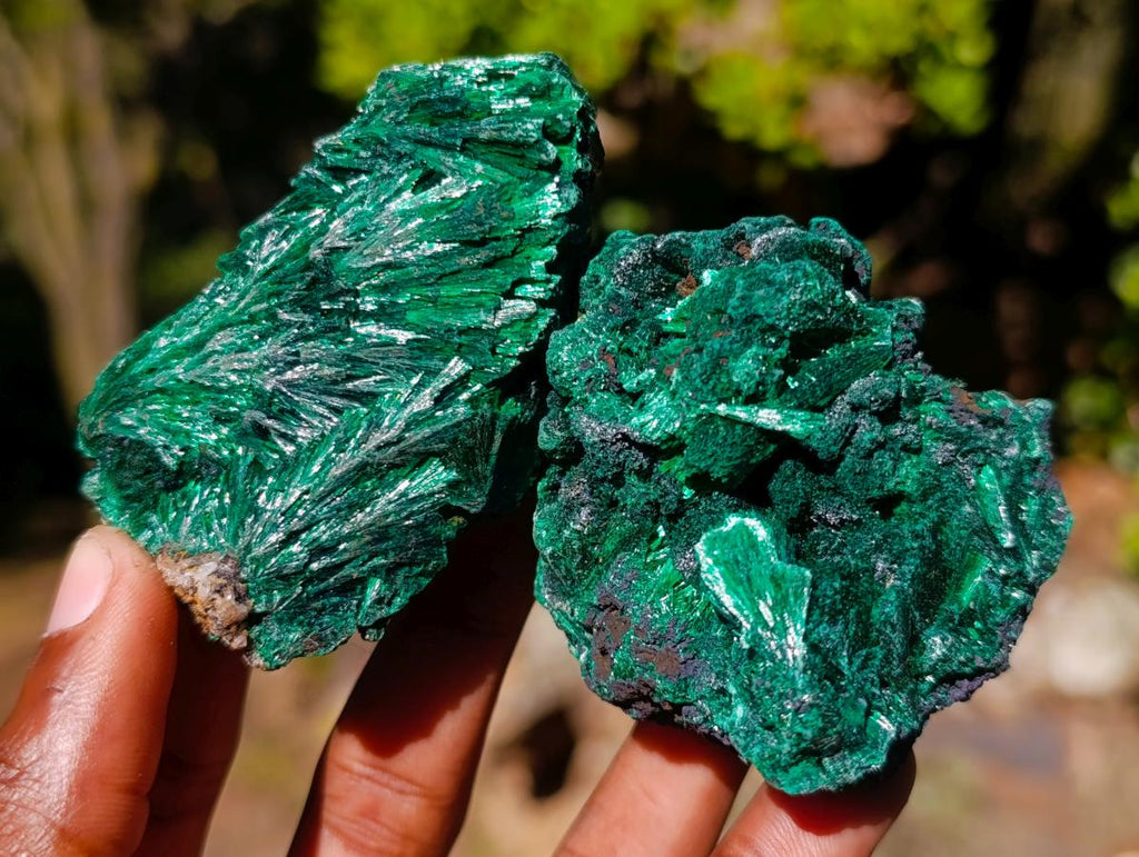 Natural Silky Malachite Specimens x 12 From Kasompe, Congo - Toprock Gemstones and Minerals 