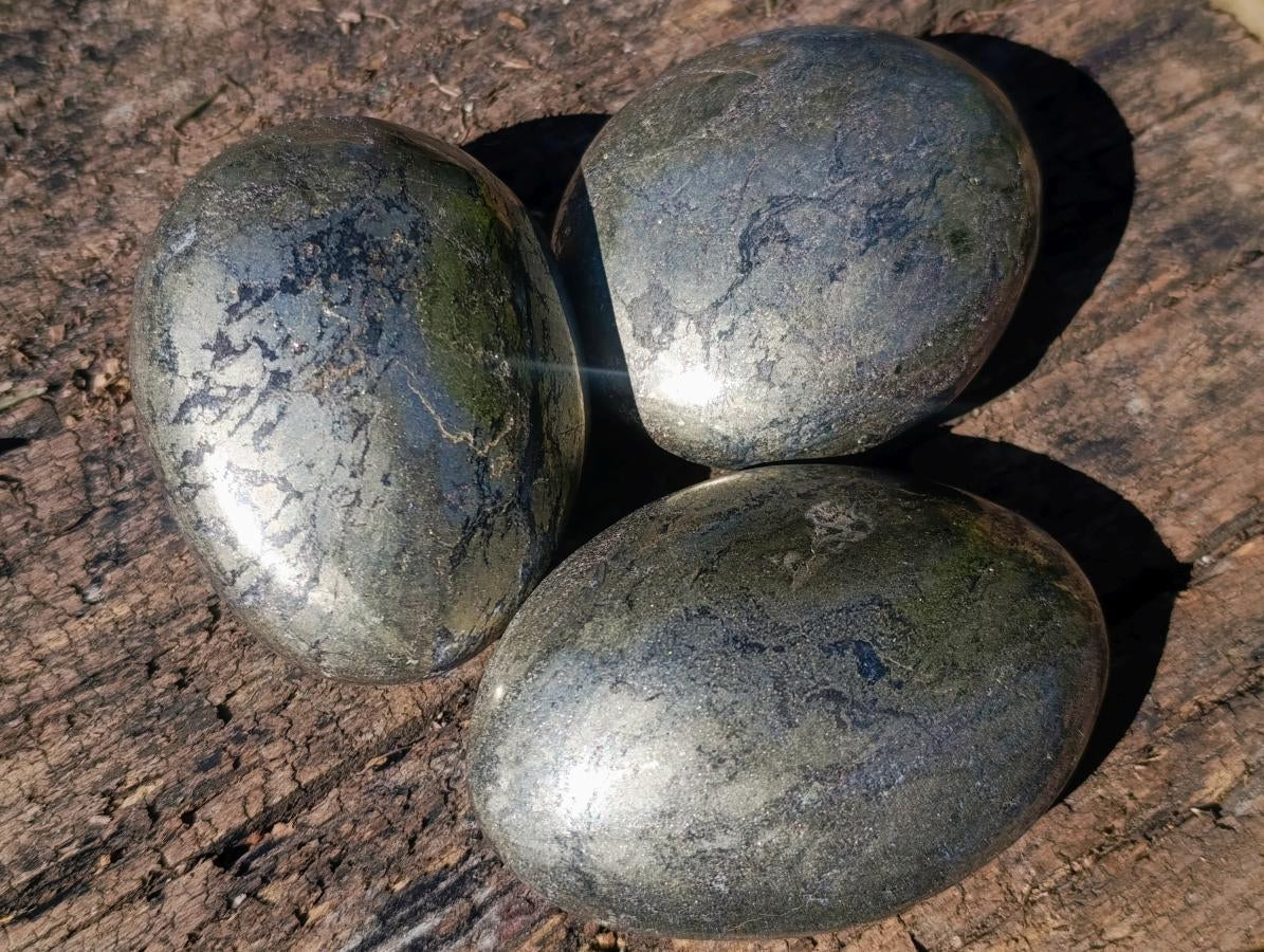 Polished XL Basalt Pharaoh Stone Galets x 3 From Iron Duke Mine, Zimbabwe - Toprock Gemstones and Minerals 