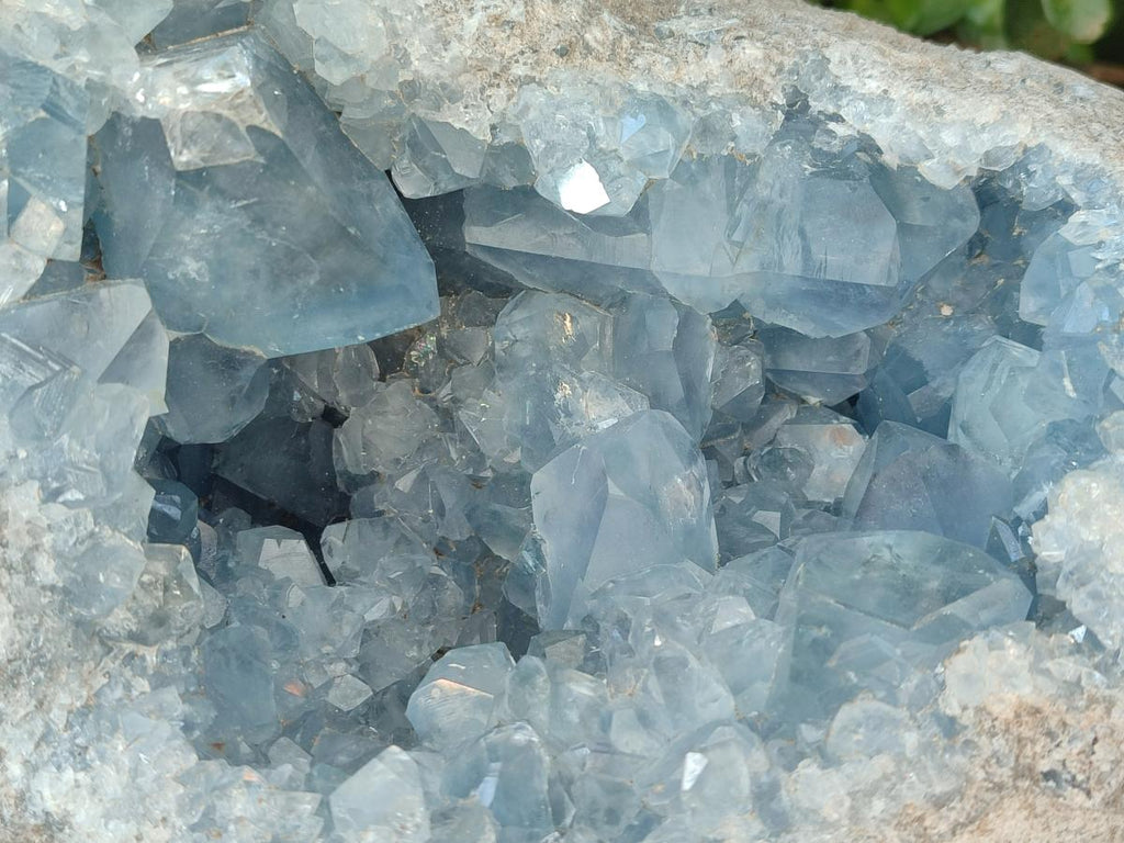 Natural Large Blue Celestite Geode Specimen x 1 From Sakoany, Madagascar - Toprock Gemstones and Minerals 