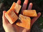 Natural Rhombohedral Sunset Orange Calcite Specimens x 24 From Spitzkop, Namibia - Toprock Gemstones and Minerals 
