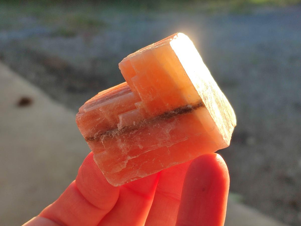 Natural Rhombohedral Sunset Orange Calcite Specimens x 24 From Spitzkop, Namibia - Toprock Gemstones and Minerals 