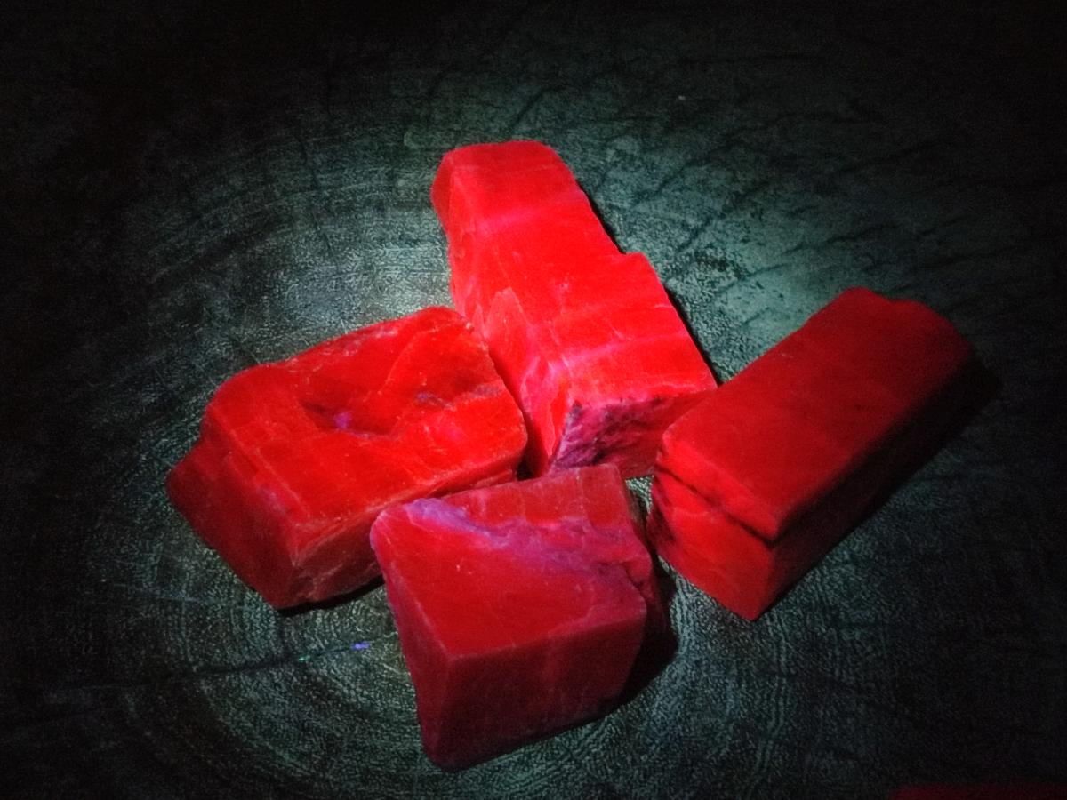 Natural Rhombohedral Sunset Orange Calcite Specimens x 24 From Spitzkop, Namibia - Toprock Gemstones and Minerals 