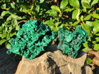 Natural Large Silky Malachite Specimens x 2 From Kasompe, Congo - Toprock Gemstones and Minerals 