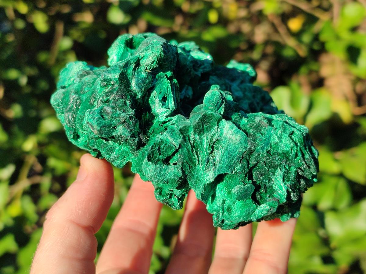 Natural Large Silky Malachite Specimens x 2 From Kasompe, Congo - Toprock Gemstones and Minerals 