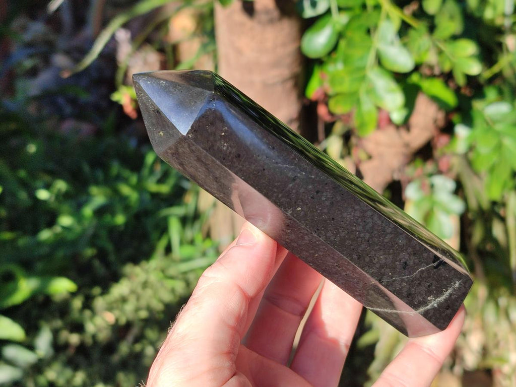 Polished Black Basalt Display Crystal Points x 8 From Madagascar - Toprock Gemstones and Minerals 