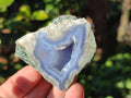 Polished On One Side Blue Lace Agate Geodes x 12 From Nsanje, Malawi - Toprock Gemstones and Minerals 
