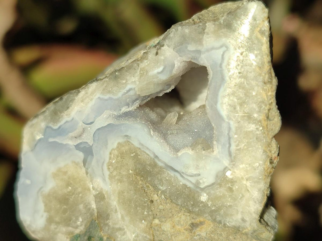 Polished On One Side Blue Lace Agate Geodes x 12 From Nsanje, Malawi - Toprock Gemstones and Minerals 