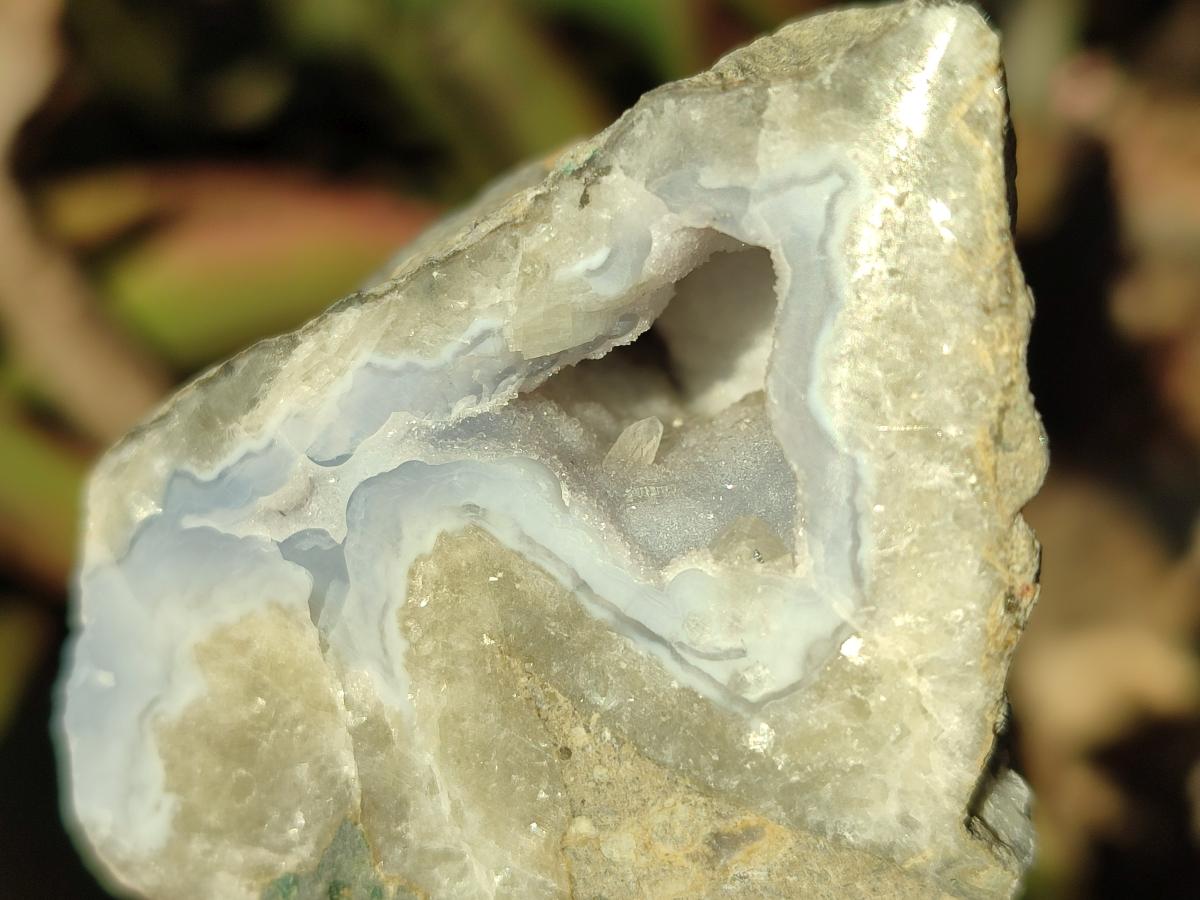 Polished On One Side Blue Lace Agate Geodes x 12 From Nsanje, Malawi - Toprock Gemstones and Minerals 