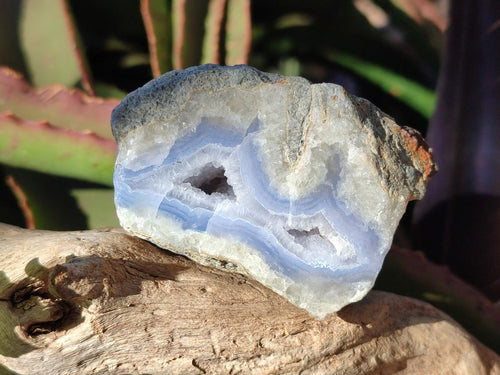 Polished On One Side Blue Lace Agate Geodes x 12 From Nsanje, Malawi - Toprock Gemstones and Minerals 