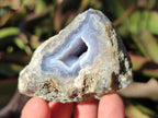 Polished On One Side Blue Lace Agate Geodes x 12 From Nsanje, Malawi - Toprock Gemstones and Minerals 