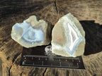 Polished On One Side Blue Lace Agate Geodes x 12 From Nsanje, Malawi - Toprock Gemstones and Minerals 