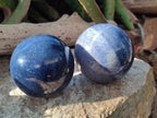 Polished Lazulite Spheres x 2 From Madagascar - Toprock Gemstones and Minerals 