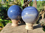 Polished Lazulite Spheres x 2 From Madagascar - Toprock Gemstones and Minerals 