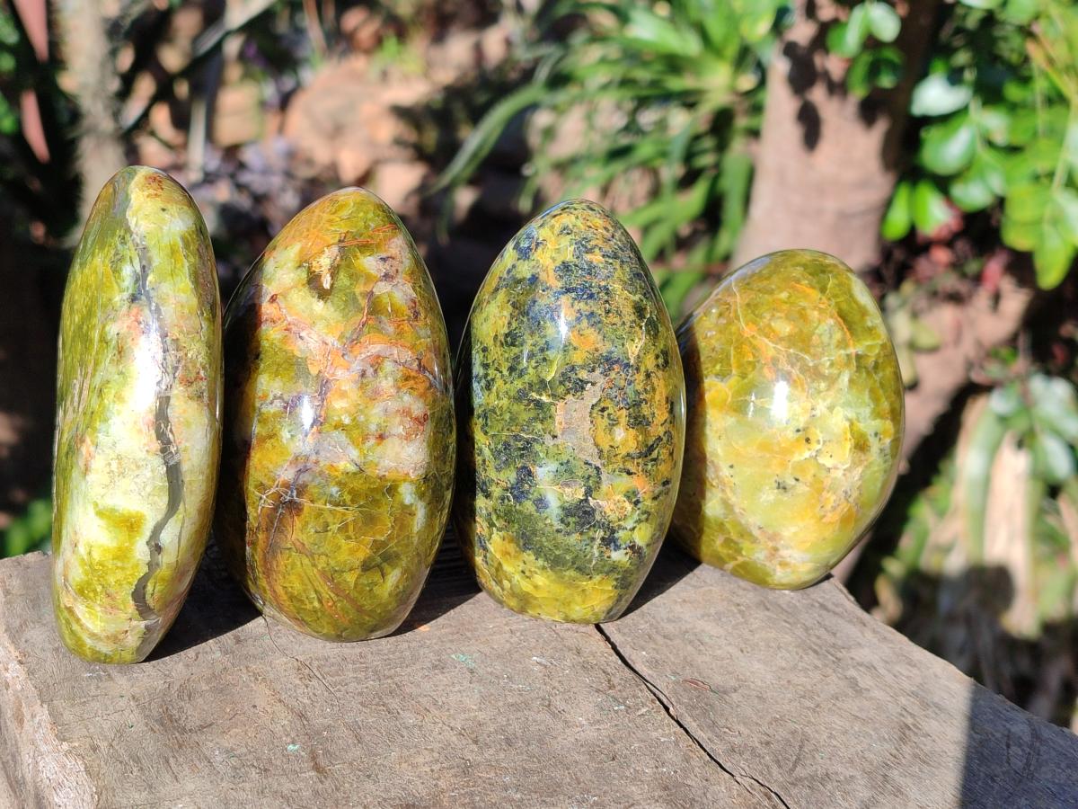 Polished Green Opal Standing Display Pieces x 6 From Betroka, Madagascar - Toprock Gemstones and Minerals 