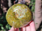Polished Green Opal Standing Display Pieces x 6 From Betroka, Madagascar - Toprock Gemstones and Minerals 