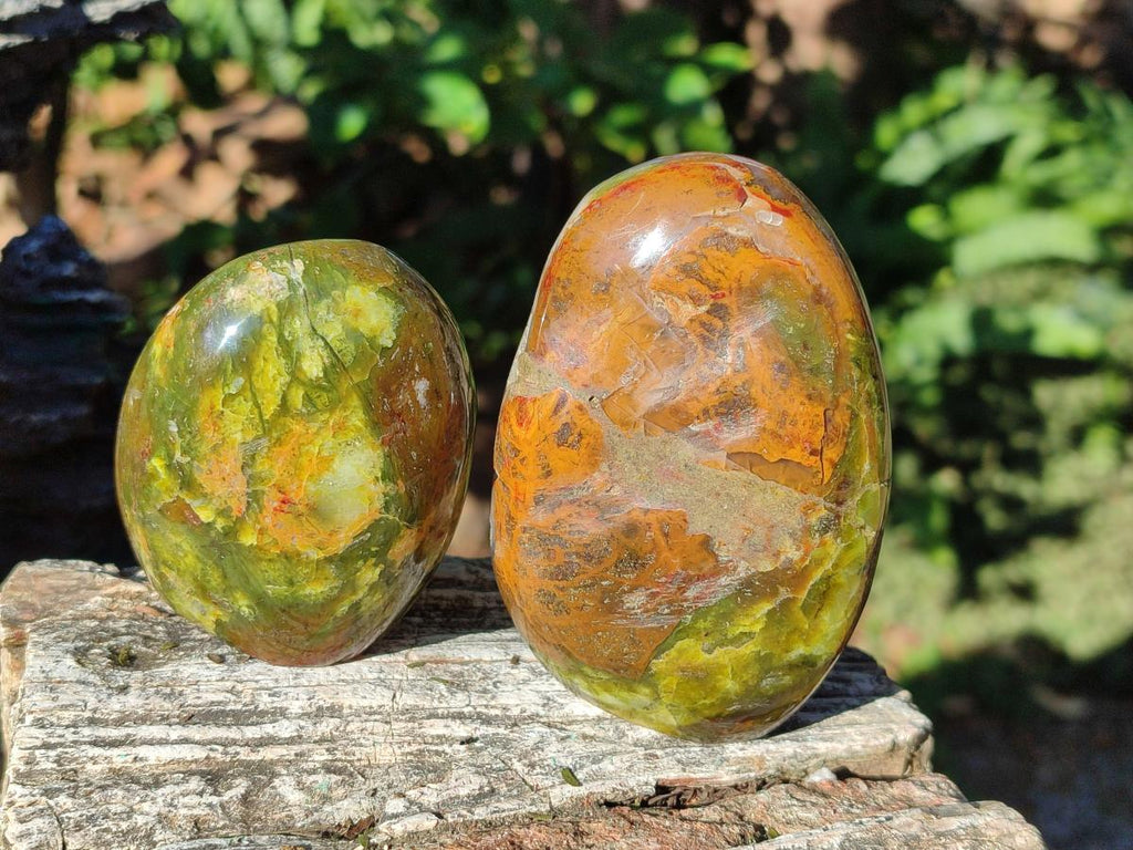 Polished Green Opal Standing Display Pieces x 6 From Betroka, Madagascar - Toprock Gemstones and Minerals 
