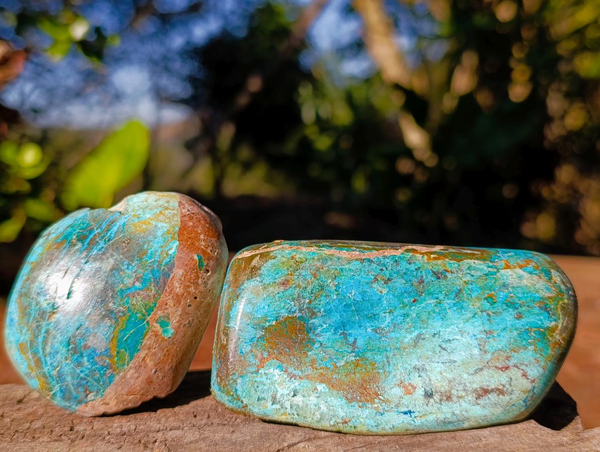 Polished Shattuckite Free Forms x 12 From Kaokoveld, Namibia - Toprock Gemstones and Minerals 