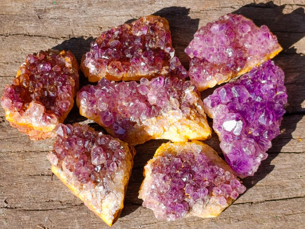 Natural Small Dark Purple Amethyst Crystal Clusters x 70 From Boekenhouthoek, South Africa - Toprock Gemstones and Minerals 