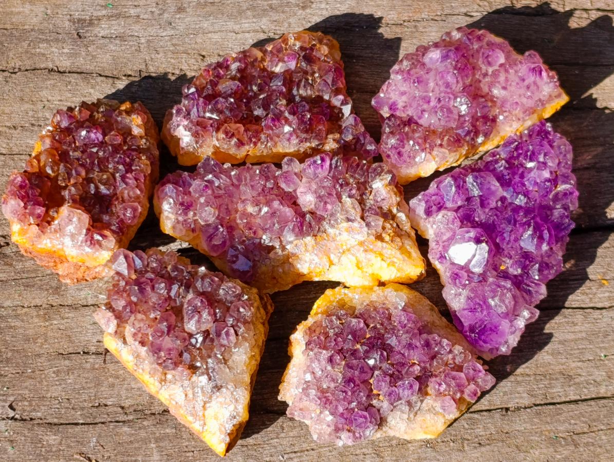 Natural Small Dark Purple Amethyst Crystal Clusters x 70 From Boekenhouthoek, South Africa - Toprock Gemstones and Minerals 