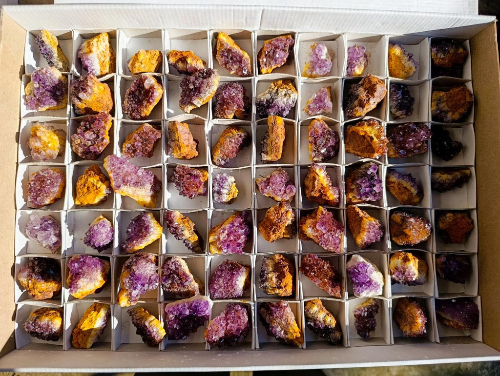 Natural Small Dark Purple Amethyst Crystal Clusters x 70 From Boekenhouthoek, South Africa - Toprock Gemstones and Minerals 