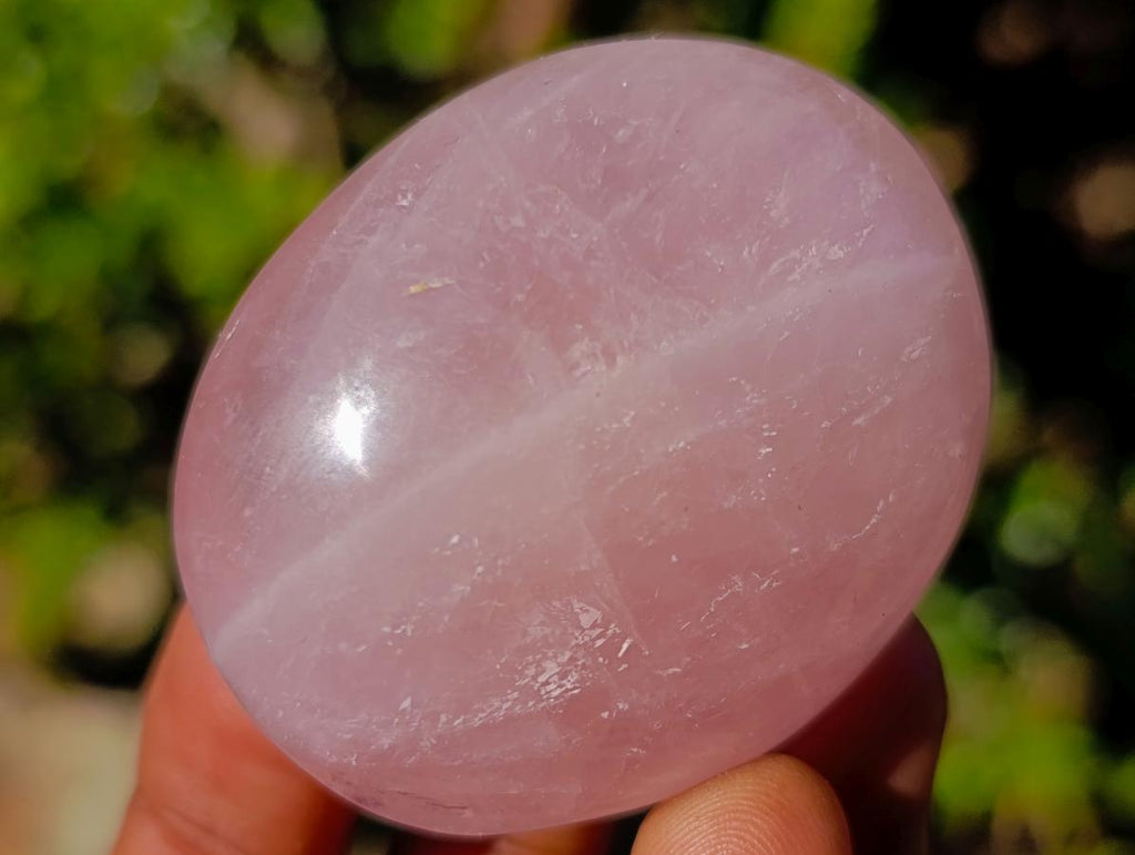 Polished Gemmy Rose Quartz Palm Stones x 35 From Madagascar - Toprock Gemstones and Minerals 