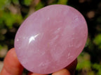 Polished Gemmy Rose Quartz Palm Stones x 35 From Madagascar - Toprock Gemstones and Minerals 