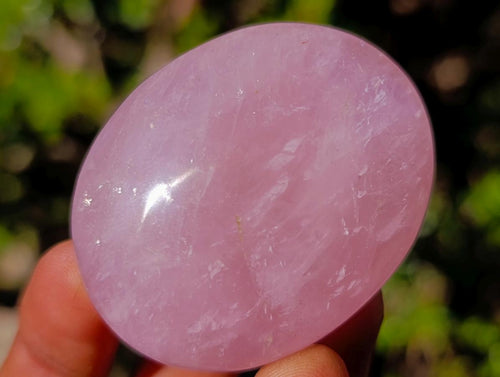 Polished Gemmy Rose Quartz Palm Stones x 35 From Madagascar - Toprock Gemstones and Minerals 