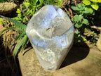Polished XL Blue Lace Agate Standing Display Geode Piece x 1 From Nsanje, Malawi - Toprock Gemstones and Minerals 