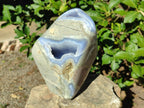 Polished XL Blue Lace Agate Standing Display Geode Piece x 1 From Nsanje, Malawi - Toprock Gemstones and Minerals 