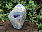 Polished XL Blue Lace Agate Standing Display Geode Piece x 1 From Nsanje, Malawi - Toprock Gemstones and Minerals 