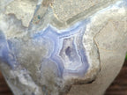Polished XL Blue Lace Agate Standing Display Geode Piece x 1 From Nsanje, Malawi - Toprock Gemstones and Minerals 
