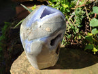 Polished XL Blue Lace Agate Standing Display Geode Piece x 1 From Nsanje, Malawi - Toprock Gemstones and Minerals 