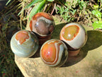 Polished Polychrome Jasper Spheres x 4 From NW Coast, Madagascar - Toprock Gemstones and Minerals 
