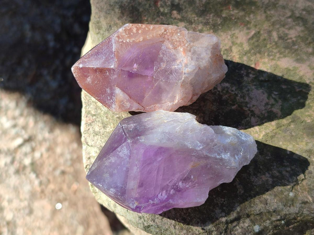 Polished Jacaranda Amethyst Crystals x 12 From Mumbwa, Zambia - Toprock Gemstones and Minerals 