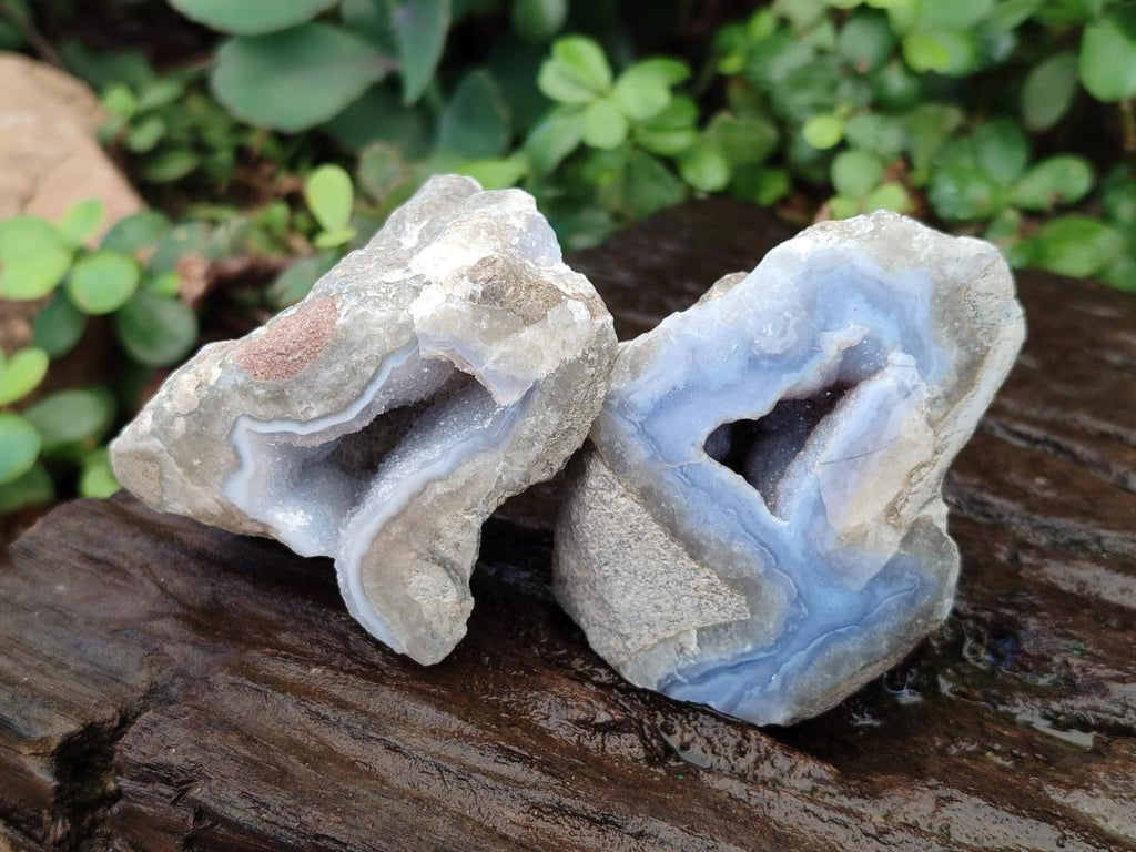 Natural Blue Lace Agate Geodes x 13 From Nsanje, Malawi - Toprock Gemstones and Minerals 