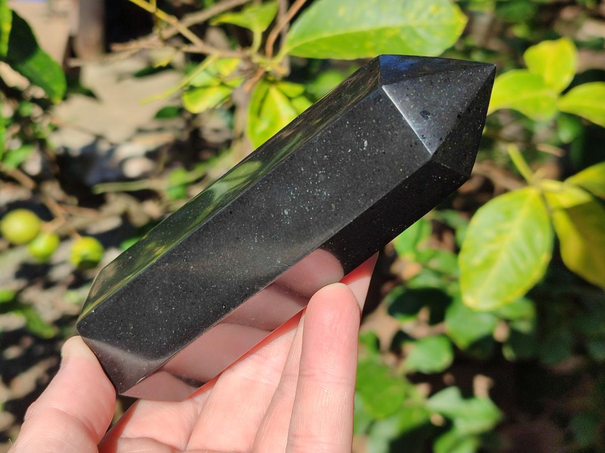 Polished Black Basalt Display Crystals x 6 From Madagascar - Toprock Gemstones and Minerals 