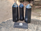 Polished Black Basalt Display Crystals x 6 From Madagascar - Toprock Gemstones and Minerals 