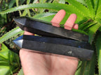 Polished Black Basalt Display Crystals x 6 From Madagascar - Toprock Gemstones and Minerals 