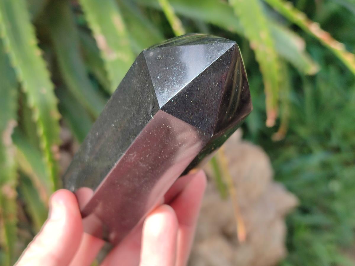Polished Black Basalt Display Crystals x 6 From Madagascar - Toprock Gemstones and Minerals 
